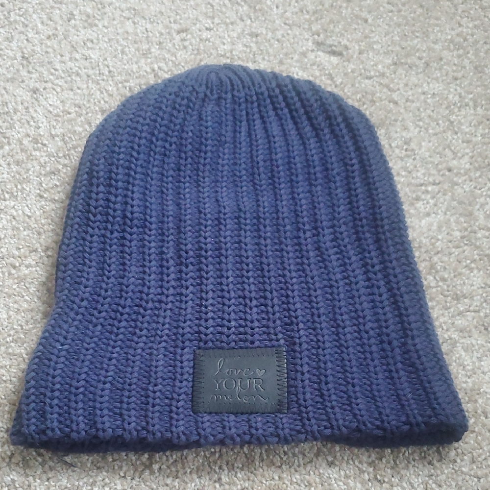 Love Your Melon Navy Blue Knit Beanie